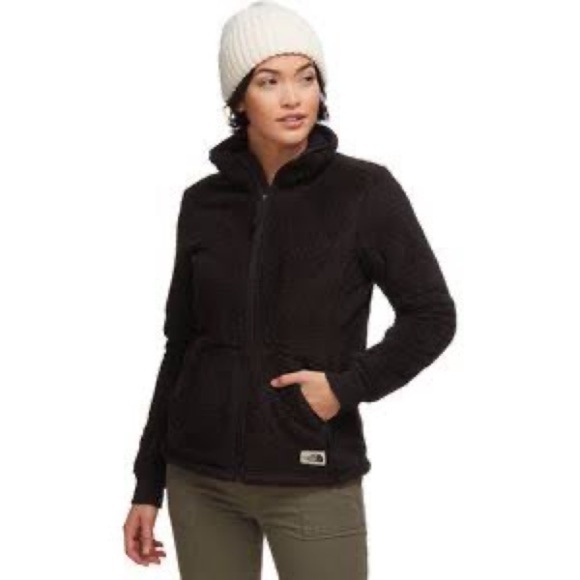 North Face Campshire Jacket Black Fuzzy Warm Fleece Zip Up Size Medium Hiking - Picture 3 of 7